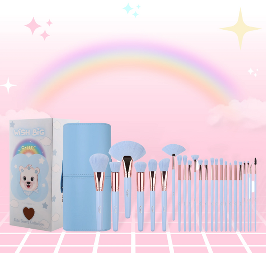 MAKEUP BRUSH SET 24 PCS CUTE BEAR COLLECTION -WISH BIG