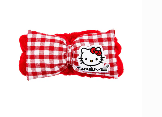 HK PLUSH SPA HEAD BAND RED GINHAM #TSH8917