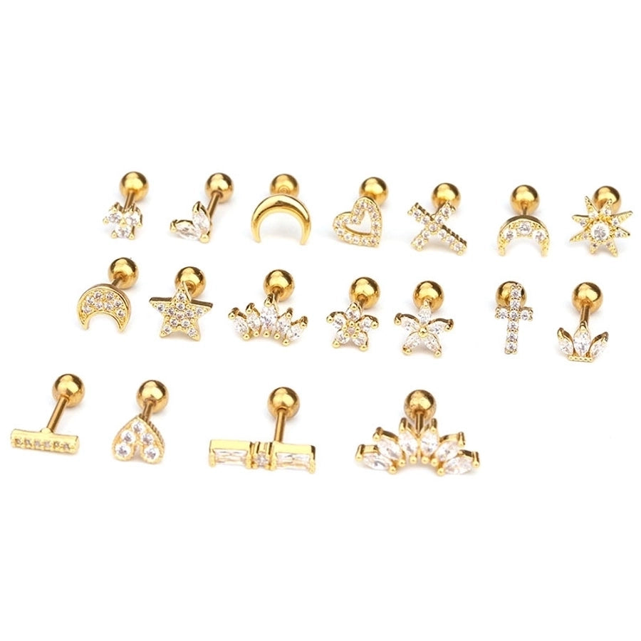 Ear Cartilage Rings & Studs Lady Flower 316 Stainless Steel  Copper