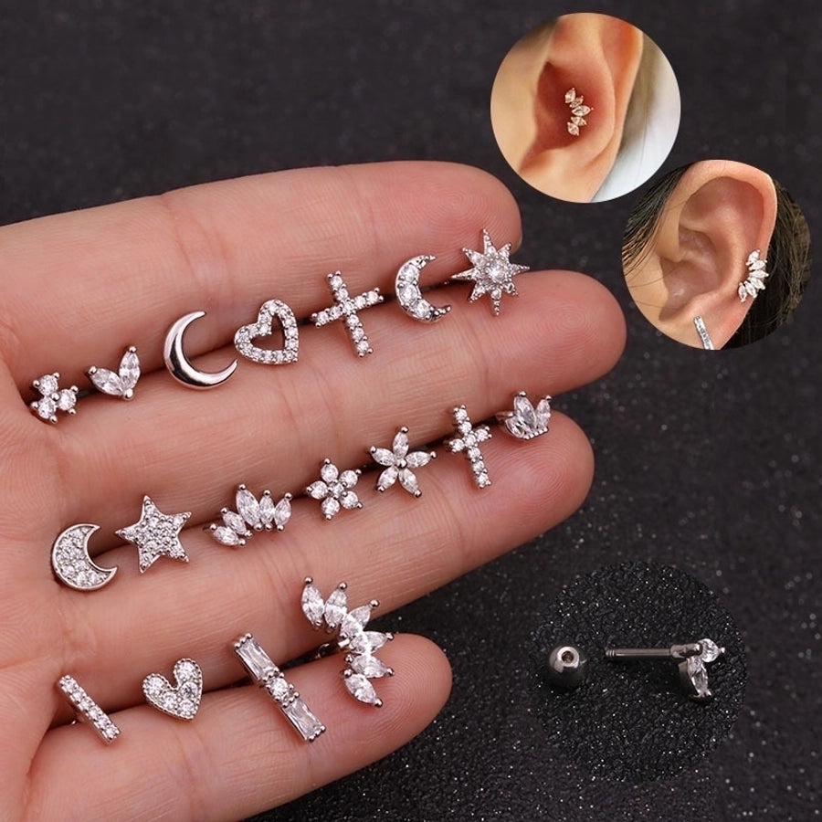 Ear Cartilage Rings & Studs Lady Flower 316 Stainless Steel  Copper