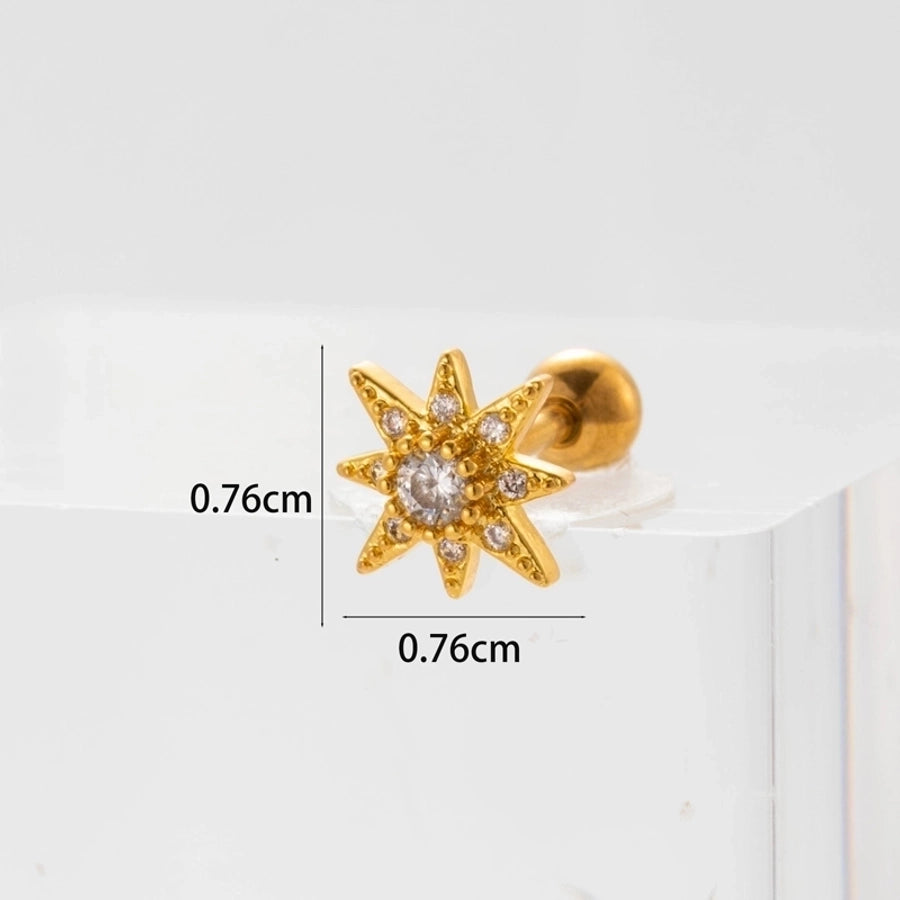 Ear Cartilage Rings & Studs Lady Flower 316 Stainless Steel  Copper